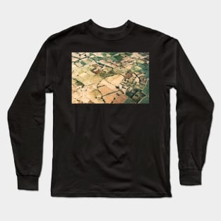 Aerial Shot of Plots of Farmland in South East Asia Long Sleeve T-Shirt